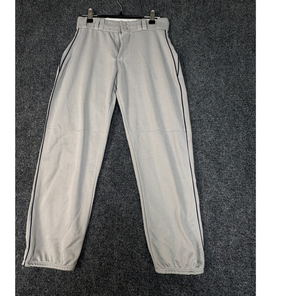 Alleson Athletic Baseball Pants Women Small Grey Navy Piping Performance Sport